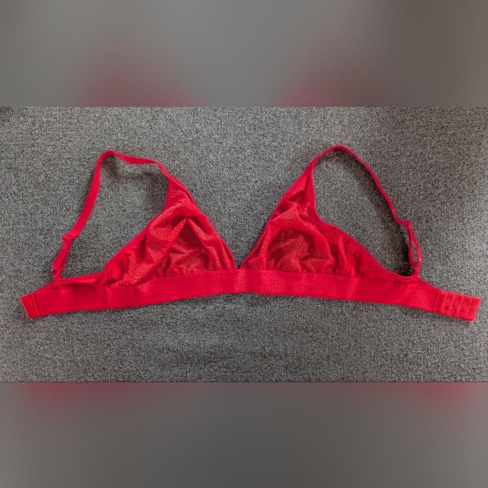 Negative Underwear Sieve Red Mesh Triangle Bralette size 4